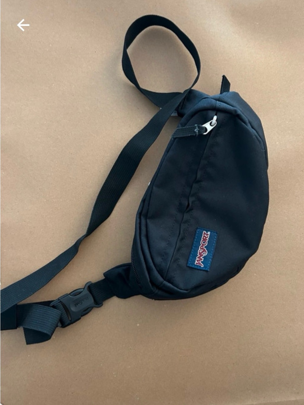 Jansport Black Belt Bag with Logo Patch